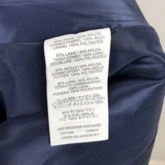 NWOT J. Crew Houndstooth Wool Woven Shirt Red White Navy Preppy 00 - Picture 7 of 8